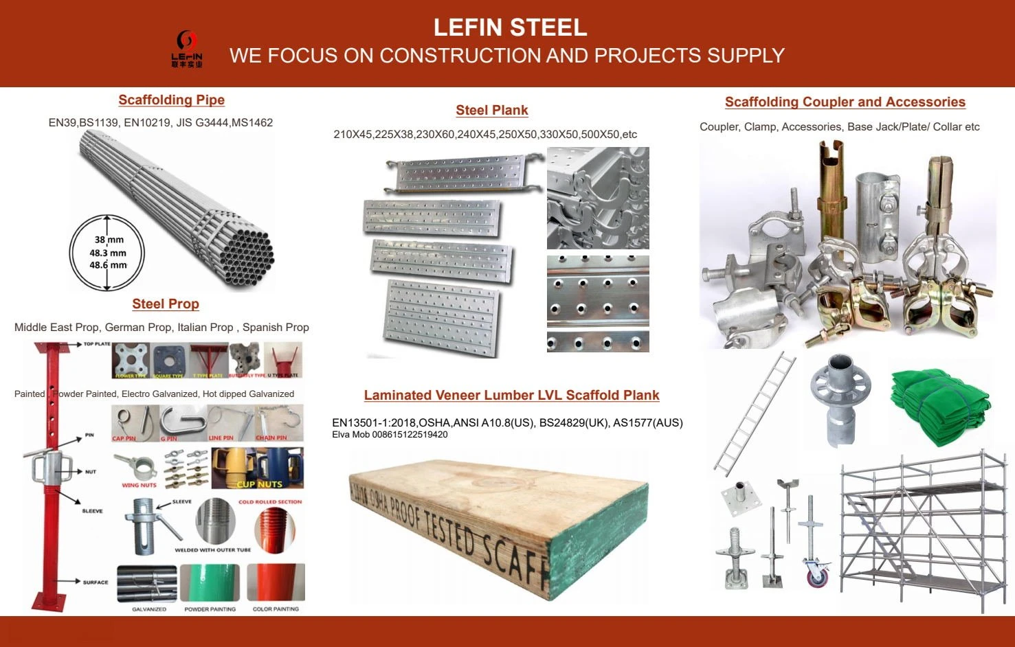 Scaffolding Pipe Steel Prop Steel plank Catwalk Pine LVL Board Base Plate Ringlock Scaffolding 008615122519420_